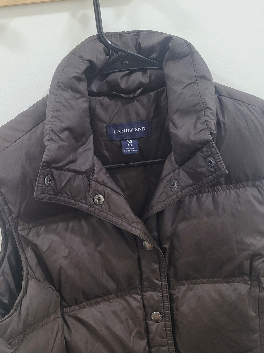 Lands' End Women's Dark Brown Quilted Puffer Vest - Picture 3 of 10